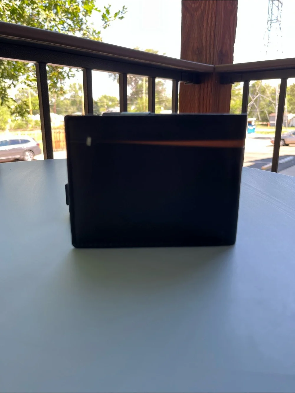 Men's Leather Wallet - Black with Tan Trim